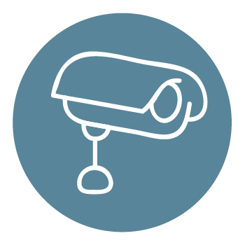 Security camera icon for senior living in Weymouth